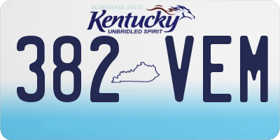 KY license plate 382VEM
