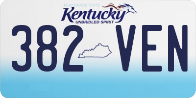 KY license plate 382VEN
