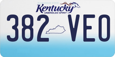 KY license plate 382VEO