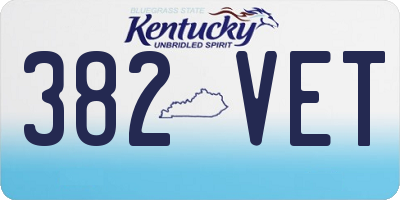 KY license plate 382VET