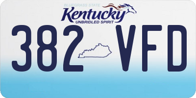 KY license plate 382VFD