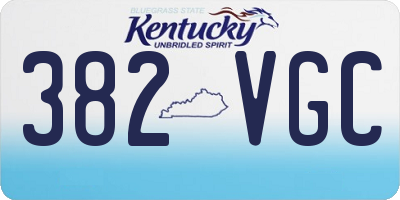 KY license plate 382VGC