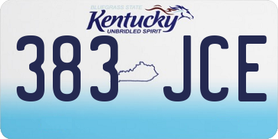 KY license plate 383JCE