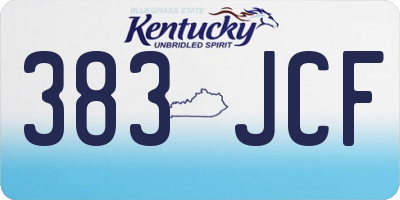 KY license plate 383JCF