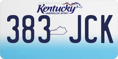 KY license plate 383JCK