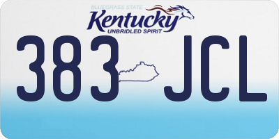 KY license plate 383JCL