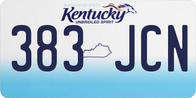 KY license plate 383JCN