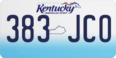 KY license plate 383JCO