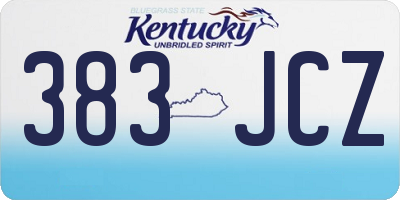 KY license plate 383JCZ