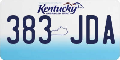 KY license plate 383JDA