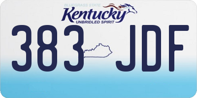 KY license plate 383JDF
