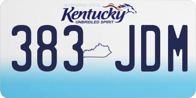 KY license plate 383JDM