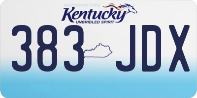 KY license plate 383JDX