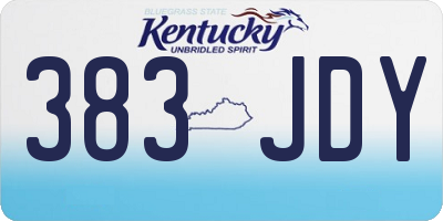 KY license plate 383JDY