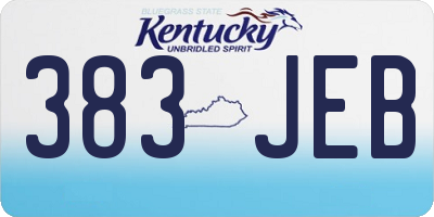 KY license plate 383JEB