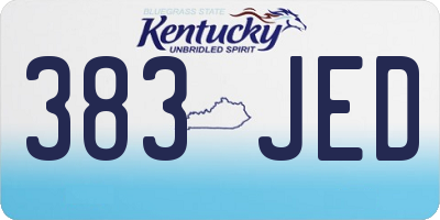KY license plate 383JED