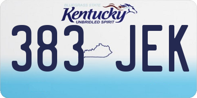 KY license plate 383JEK