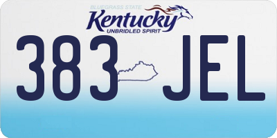 KY license plate 383JEL