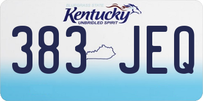 KY license plate 383JEQ