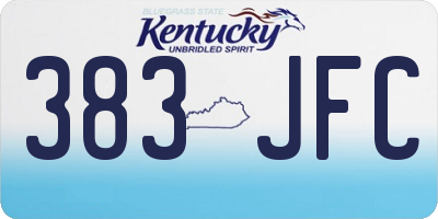 KY license plate 383JFC