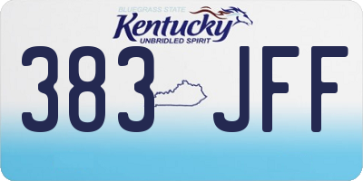 KY license plate 383JFF
