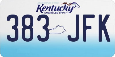 KY license plate 383JFK