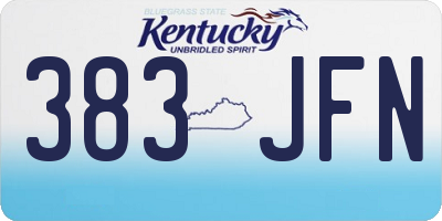 KY license plate 383JFN
