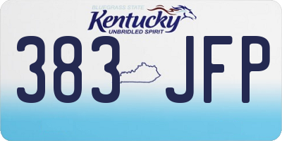 KY license plate 383JFP