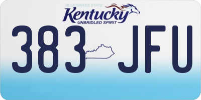 KY license plate 383JFU