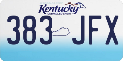 KY license plate 383JFX
