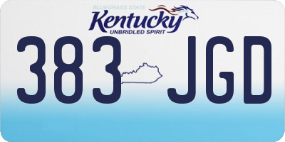 KY license plate 383JGD