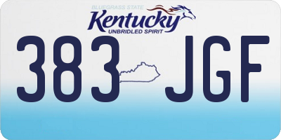 KY license plate 383JGF