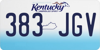 KY license plate 383JGV
