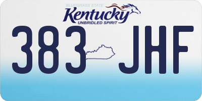 KY license plate 383JHF