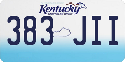 KY license plate 383JII