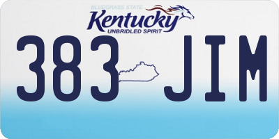 KY license plate 383JIM