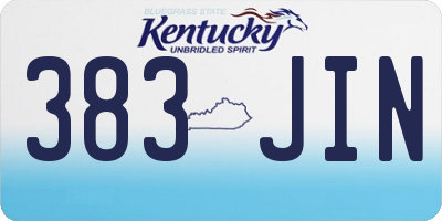 KY license plate 383JIN