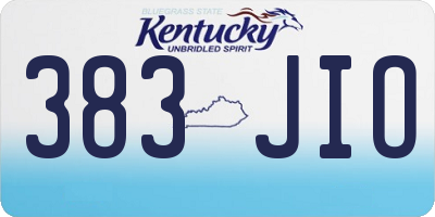 KY license plate 383JIO