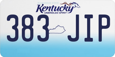 KY license plate 383JIP