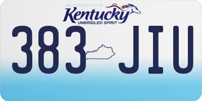 KY license plate 383JIU