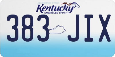 KY license plate 383JIX