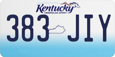 KY license plate 383JIY