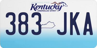KY license plate 383JKA