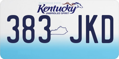 KY license plate 383JKD