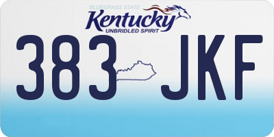KY license plate 383JKF