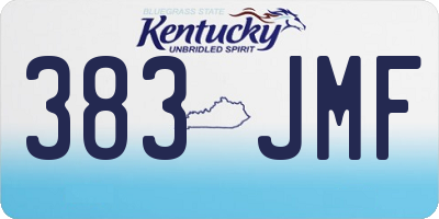 KY license plate 383JMF