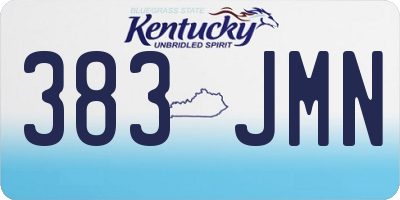 KY license plate 383JMN