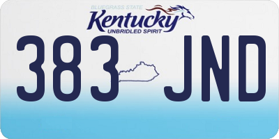 KY license plate 383JND