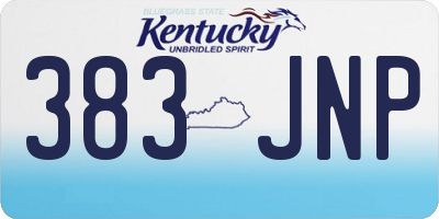 KY license plate 383JNP