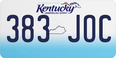 KY license plate 383JOC